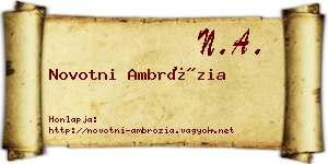 Novotni Ambrózia névjegykártya